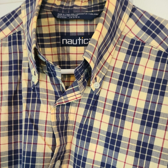 (081) Nautica Men's Long Sleeve Dress Shirt, Size: Small / Petite Color: Yellow - Picture 7 of 14